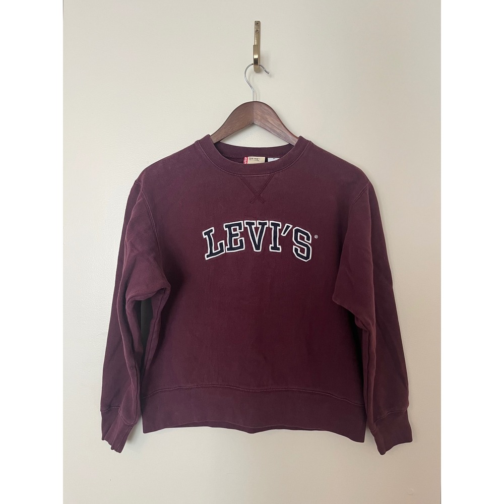 Levis Red Tab Burgundy Crewneck Sweatshirt Pullover Embroidered Logo‎ Medium